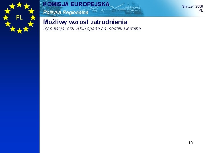 KOMISJA EUROPEJSKA PL Polityka Regionalna Styczeń 2006 PL Możliwy wzrost zatrudnienia Symulacja roku 2005