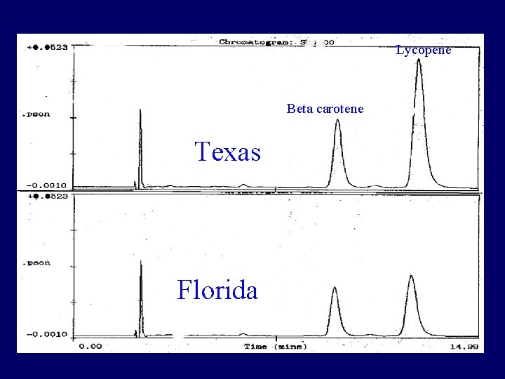 Lycopene Beta carotene Texas Florida 