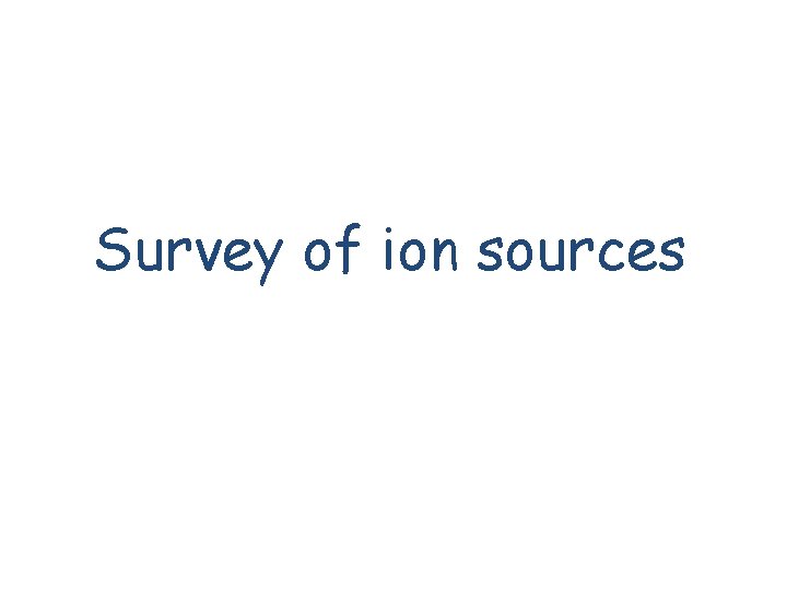 Survey of ion sources 