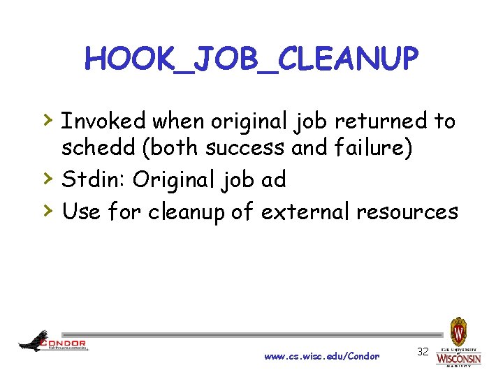 HOOK_JOB_CLEANUP › Invoked when original job returned to › › schedd (both success and