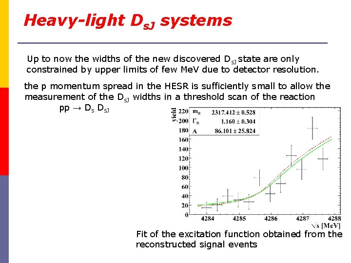 Heavy-light Ds. J systems Up to now the widths of the new discovered Ds.