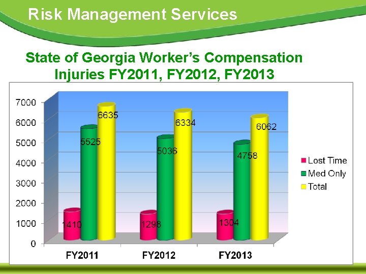 Risk Management Services State of Georgia Worker’s Compensation Injuries FY 2011, FY 2012, FY