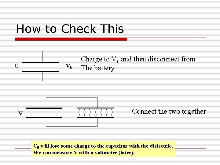 How to Check This C 0 V V 0 Charge to V 0 and