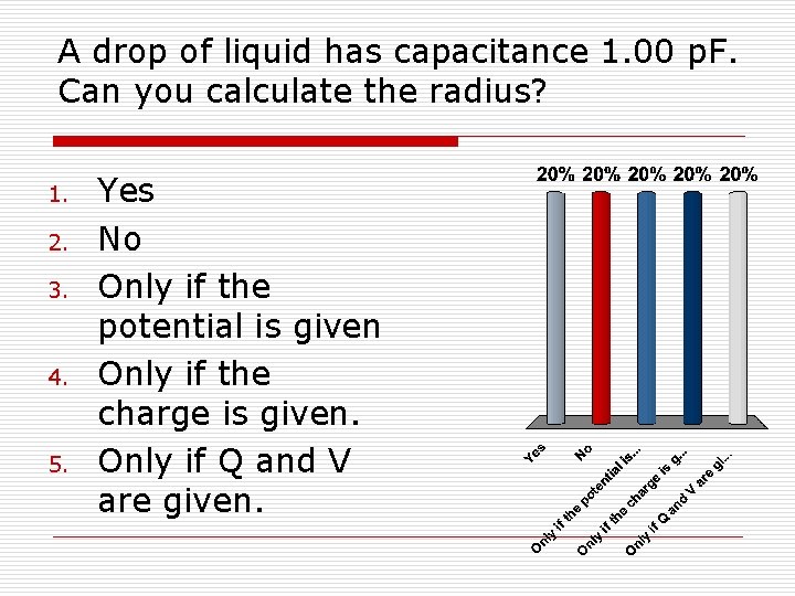 A drop of liquid has capacitance 1. 00 p. F. Can you calculate the