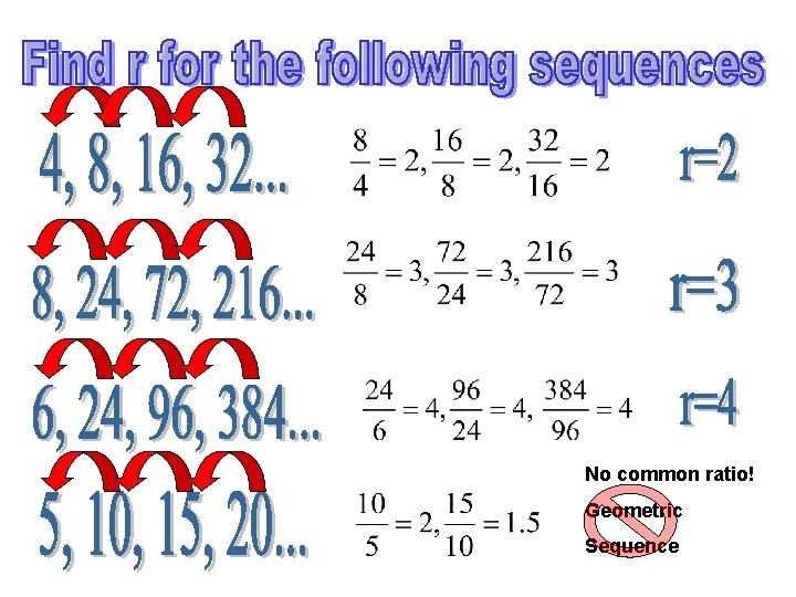 No common ratio! Geometric Sequence 