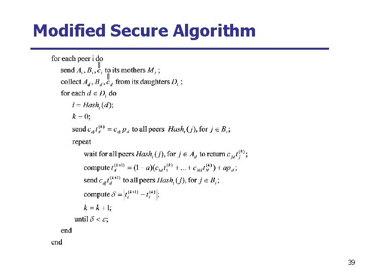 Modified Secure Algorithm 39 