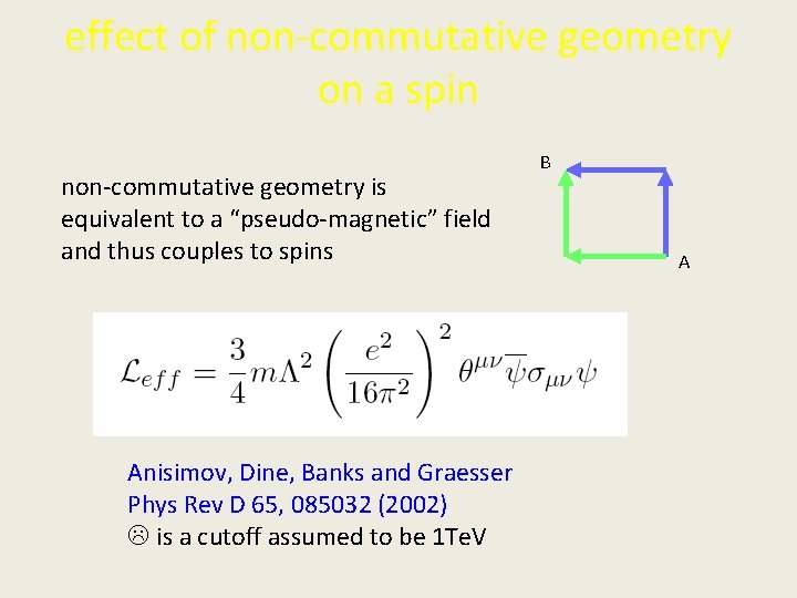 effect of non-commutative geometry on a spin non-commutative geometry is equivalent to a “pseudo-magnetic”