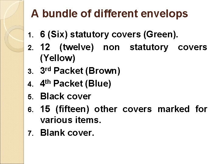 A bundle of different envelops 1. 2. 3. 4. 5. 6. 7. 6 (Six)