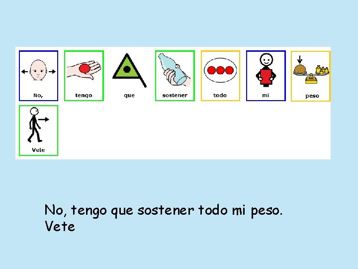 No, tengo que sostener todo mi peso. Vete 