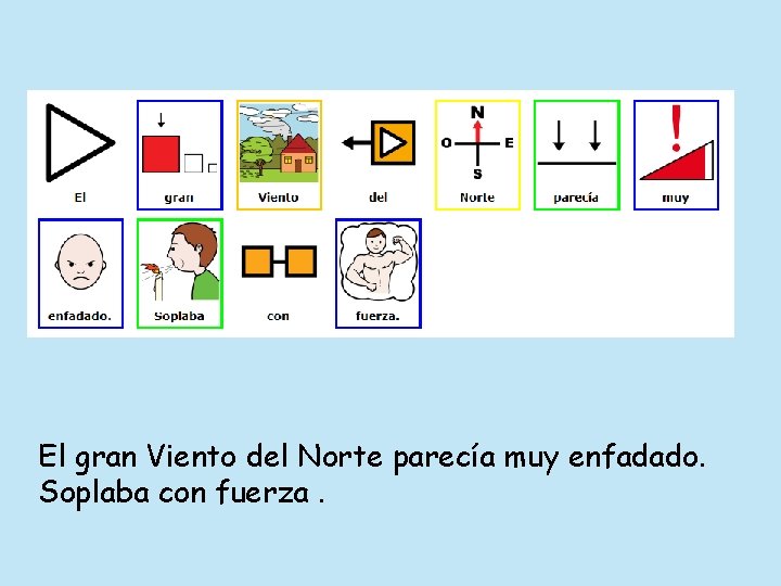 El gran Viento del Norte parecía muy enfadado. Soplaba con fuerza. 