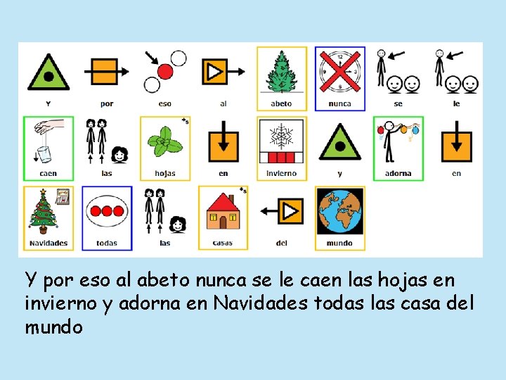 Y por eso al abeto nunca se le caen las hojas en invierno y