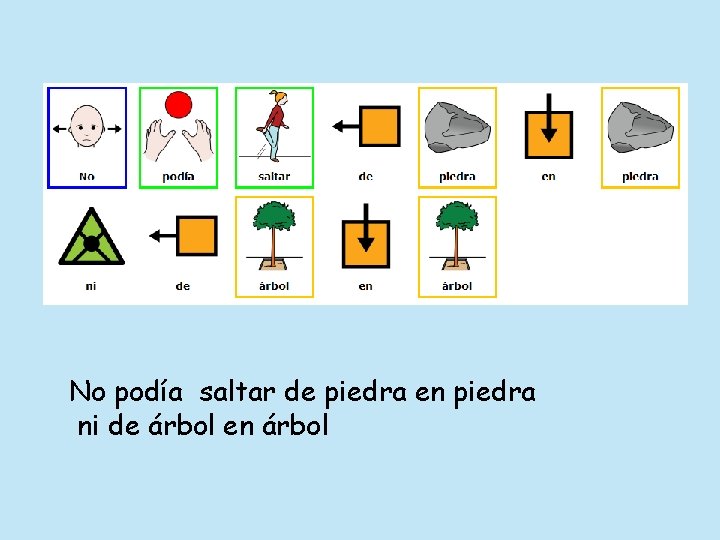 No podía saltar de piedra en piedra ni de árbol en árbol 