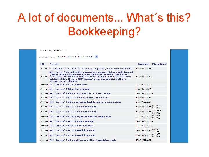A lot of documents. . . What´s this? Bookkeeping? A lot of documents. . . What´s this? Bookkeeping?