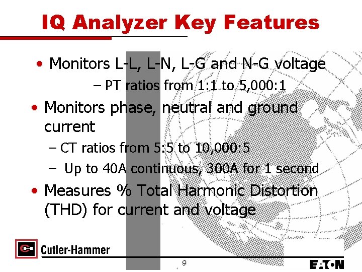 Iq Analyzer Series Cutlerhammer Power Management Products