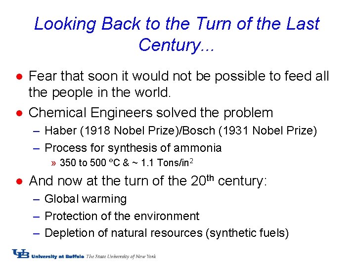 Looking Back to the Turn of the Last Century. . . l l Fear