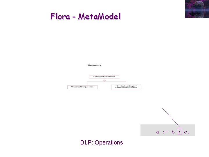 Flora - Meta. Model a : - b ; c. DLP: : Operations 