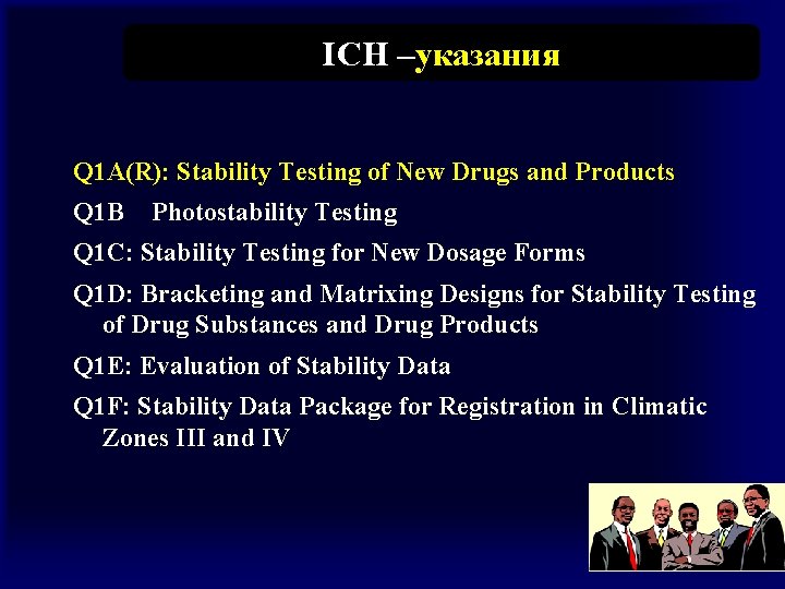 ICH –указания Q 1 A(R): Stability Testing of New Drugs and Products Q 1