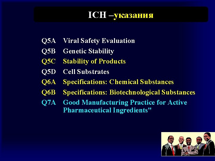 ICH –указания Q 5 A Q 5 B Q 5 C Q 5 D