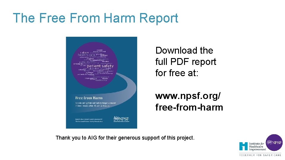 The Free From Harm Report Download the full PDF report for free at: www. The Free From Harm Report Download the full PDF report for free at: www.