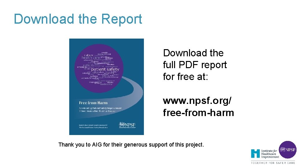 Download the Report Download the full PDF report for free at: www. npsf. org/ Download the Report Download the full PDF report for free at: www. npsf. org/
