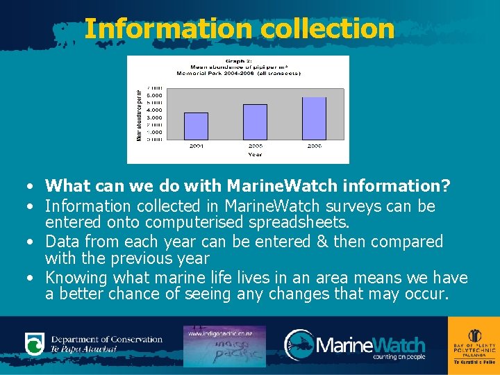 Information collection • What can we do with Marine. Watch information? • Information collected