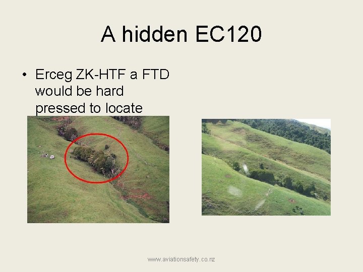 A hidden EC 120 • Erceg ZK-HTF a FTD would be hard pressed to