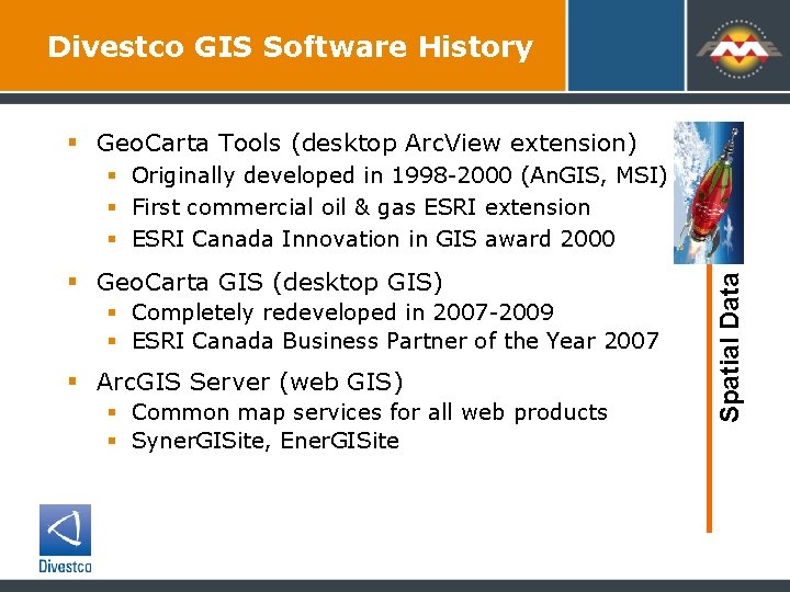 Divestco GIS Software History § Geo. Carta Tools (desktop Arc. View extension) § Geo.