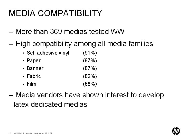 MEDIA COMPATIBILITY – More than 369 medias tested WW – High compatibility among all