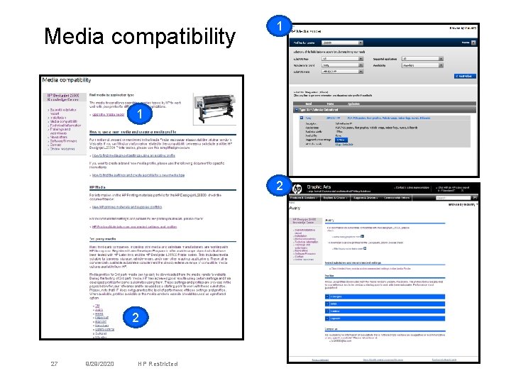 Media compatibility 1 1 2 2 27 9/29/2020 HP Restricted 