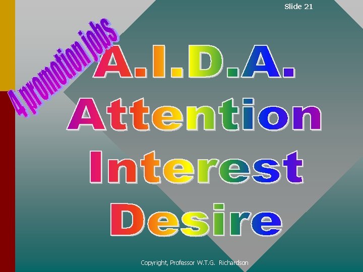 Slide 21 Copyright, Professor W. T. G. Richardson 