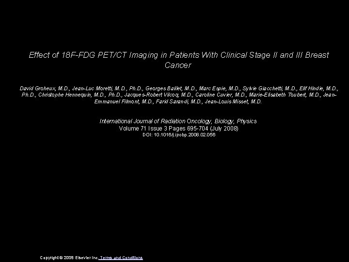 Effect of 18 F-FDG PET/CT Imaging in Patients With Clinical Stage II and III