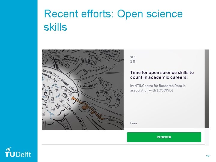Recent efforts: Open science skills 27 Recent efforts: Open science skills 27