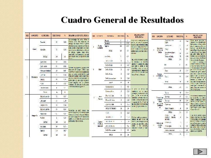Cuadro General de Resultados 
