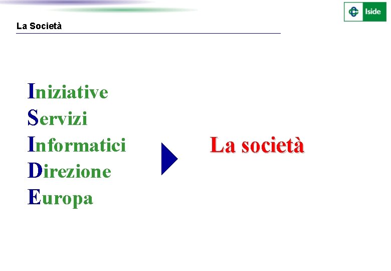 La Società Iniziative Servizi Informatici Direzione Europa La società 