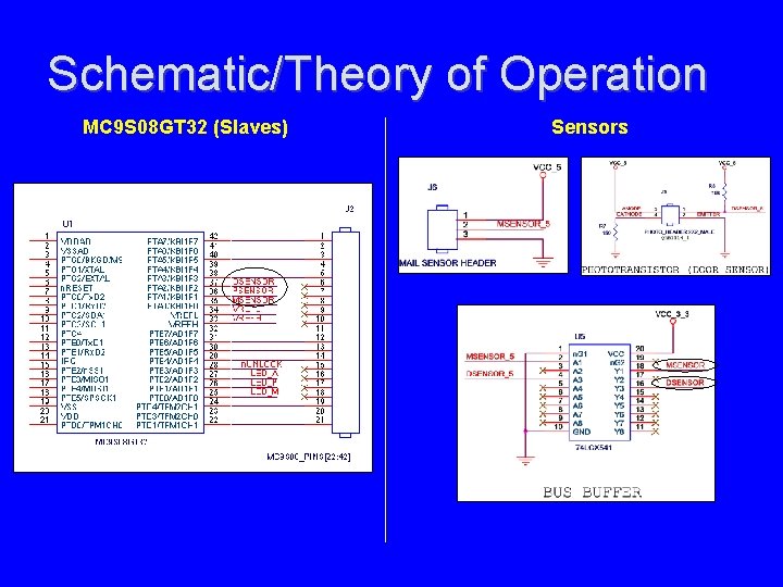 Schematic/Theory of Operation MC 9 S 08 GT 32 (Slaves) Sensors 