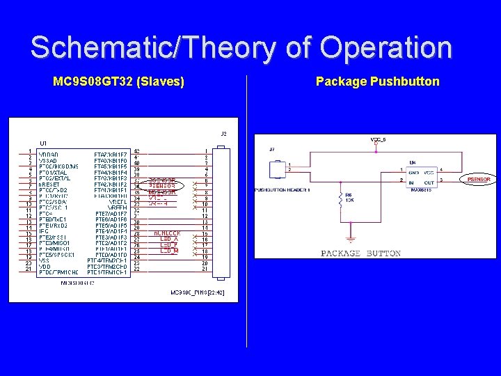 Schematic/Theory of Operation MC 9 S 08 GT 32 (Slaves) Package Pushbutton 