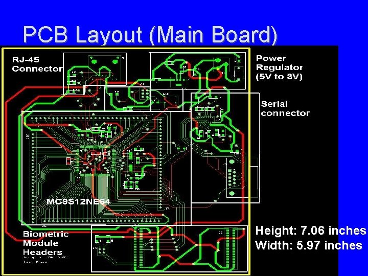 PCB Layout (Main Board) Height: 7. 06 inches Width: 5. 97 inches 