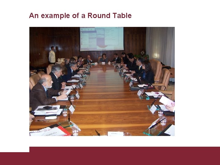 An example of a Round Table Academic Delegations Visits 9/29/2020 Pagina 9 