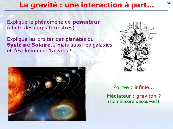 La gravité : une interaction à part. . . Explique le phénomène de pesanteur