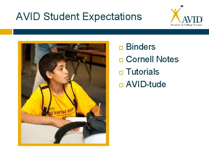 AVID Student Expectations Binders Cornell Notes Tutorials AVID-tude 