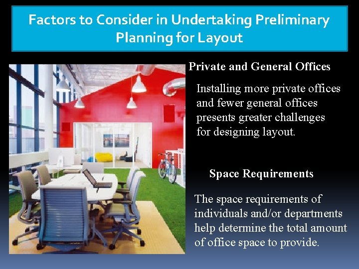 Factors to Consider in Undertaking Preliminary Planning for Layout Private and General Offices Installing Factors to Consider in Undertaking Preliminary Planning for Layout Private and General Offices Installing