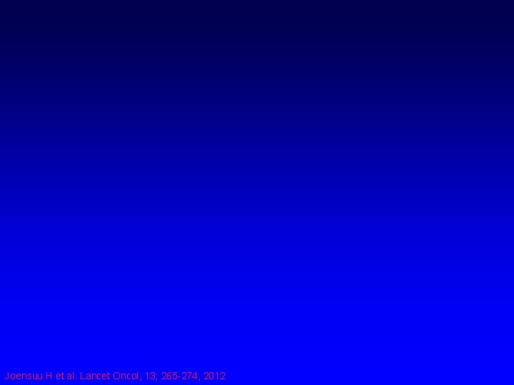 Joensuu H et al. Lancet Oncol, 13; 265 -274, 2012 