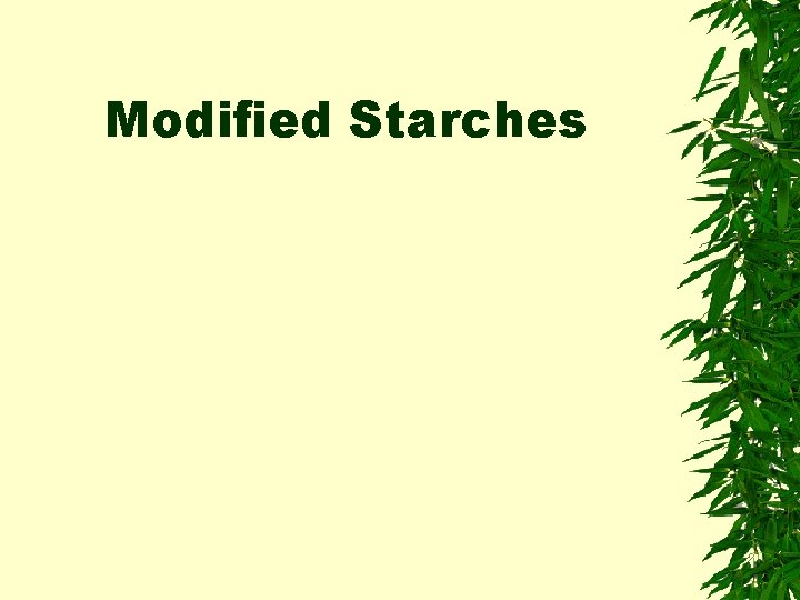 Modified Starches 