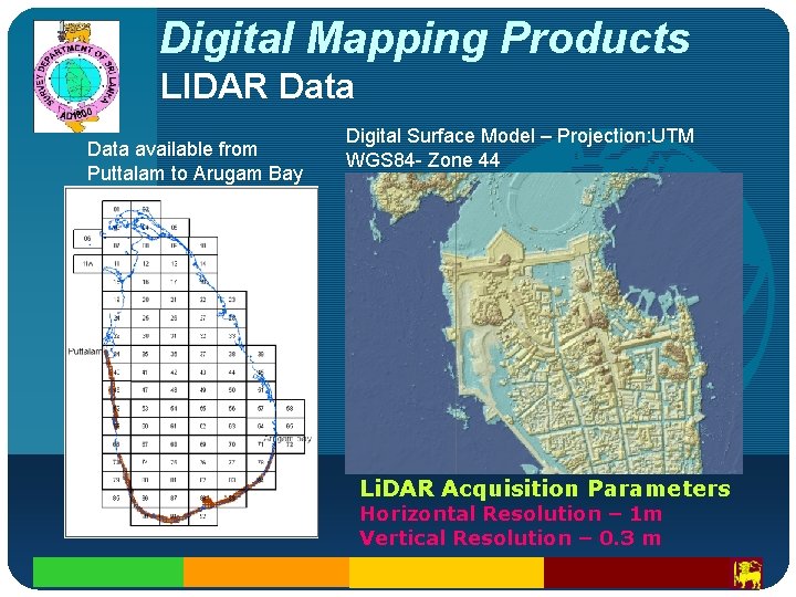 Company LOGO Digital Mapping Products LIDAR Data available from Puttalam to Arugam Bay Digital