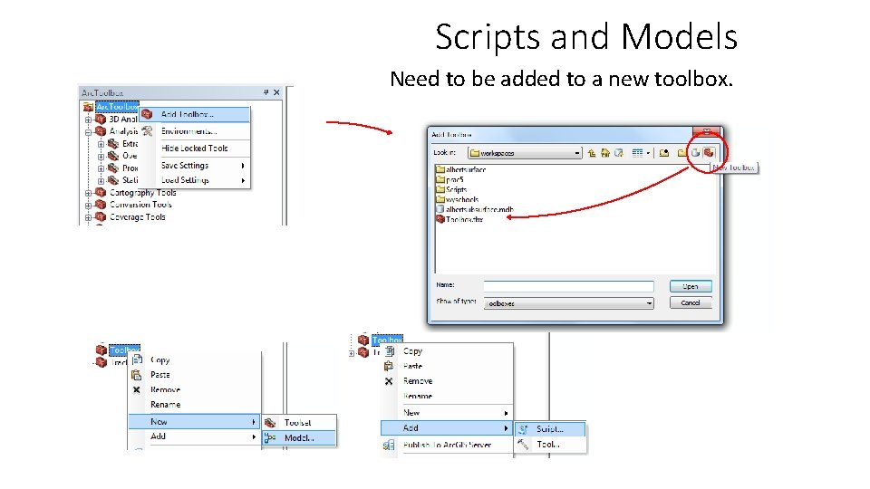 Scripts and Models Need to be added to a new toolbox. 