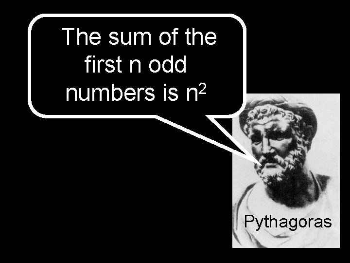 The sum of the first n odd numbers is n 2 Pythagoras 