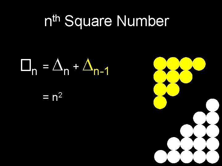th n Square Number �n = n + n-1 = n 2 
