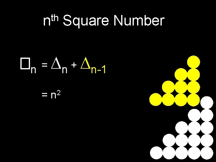 th n Square Number �n = n + n-1 = n 2 