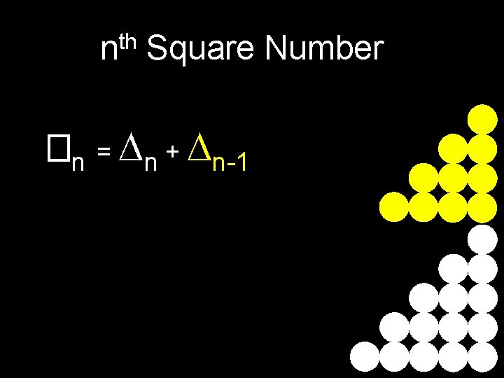 th n Square Number �n = n + n-1 