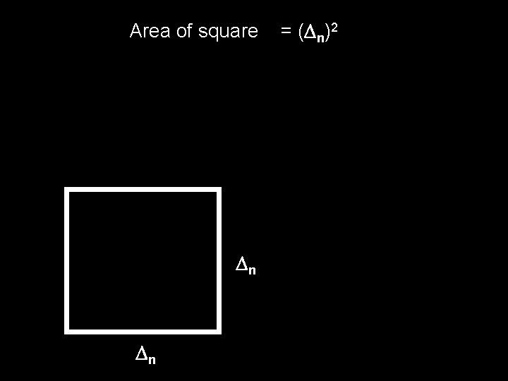 Area of square n n = ( n)2 